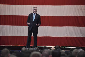 Secretary of the Navy Ray Mabus speaks during an all-hands call at Naval Base Kitsap-Bremerton. (U.S. Navy photo by Petty Officer 1st Class Cory Asato)